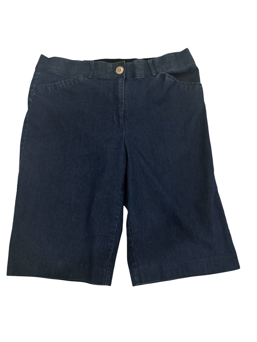 Laura Scott Denim Bermuda Shorts Stretch Waist Size 14